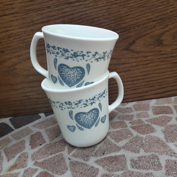 Vintage Mug Corning Ware Blue Heart Country - Picture 5 of 10
